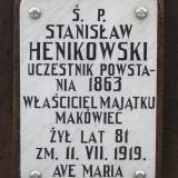 Grób Stanisława Henikowskiego, weterana z 1863 r.
