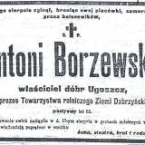 Nekrolog Antoniego Borzewskiego.