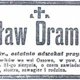 Nekrolog Czesława Dramińskiego.
