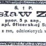 Nekrolog ppor. Zielińskiego.