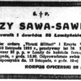 Nekrolog ppłk J. Sawy-Sawickiego.